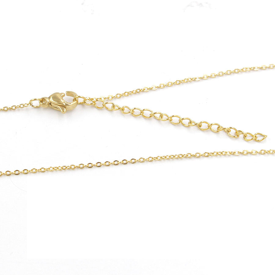 Gold Plated Stainless Steel Chain Necklace 2mm - Length: 50cm 19.6 inch Weight: 4Grams (Packed in 10's)
