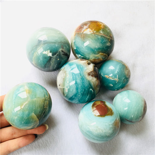CARIBBEAN BLUE CALCITE - 40-80mm - Spheres - Sold by the gram - China - NEW821
