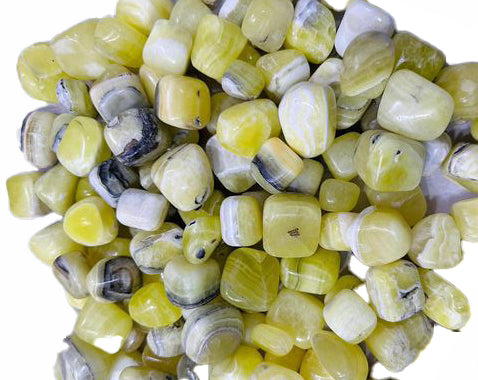 Yellow Brucite aka Brocite Tumbled Stones - Pakistan -  20 - 30 mm - Medium - 1 lb. - NEW224