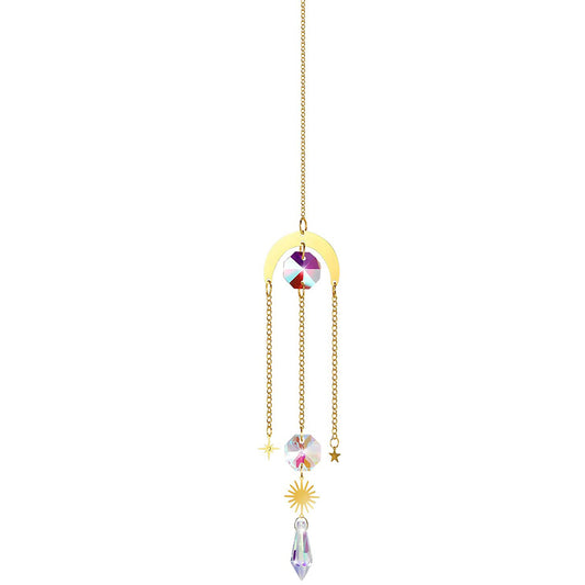 K9 Aura Crystal Hanger Suncatcher Crescent Moon Stars Sun Brass Color Twinkle Hanger - China - NEW911