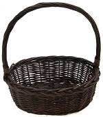 Set of 4 Willow Oval Baskets Stained Brown 22 - 19 - 17 -14 inch