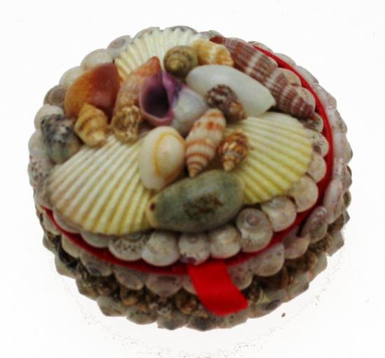 SHELL JEWEL BOX - 3 inch - ROUND SHAPE