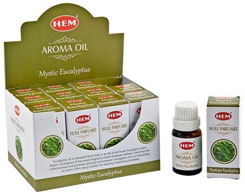 Hem Mystic Eucalyptus Aroma Oil - Box With 12 Bottles - NEW323