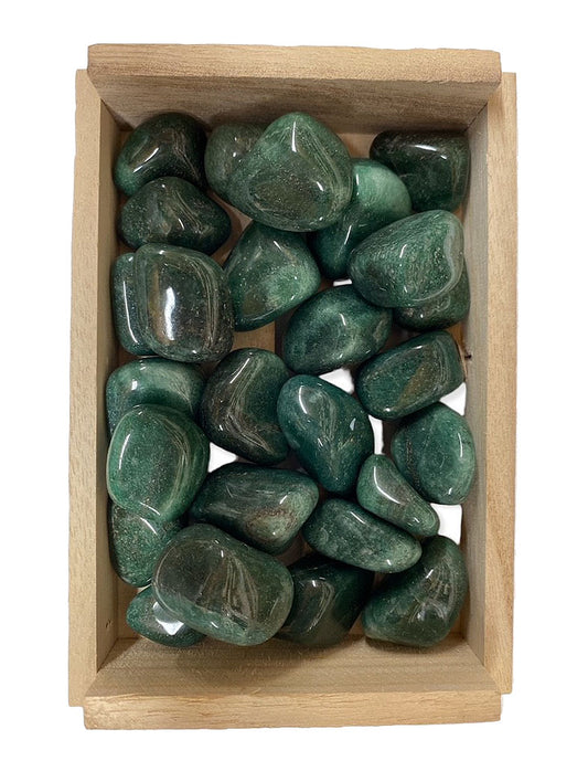 Green Aventurine Quality 1 Tumbled Stones - Medium 25 - 35 mm - 1 lb - Brazil - NEW122