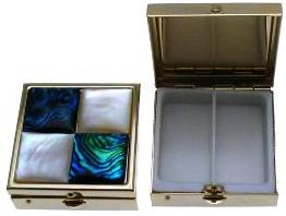 PILL BOX - SQUARE WITH INLAID MOP & PAUA SHELL