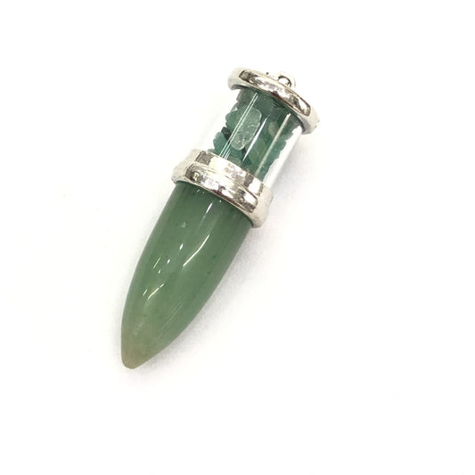 Green Aventurine  Gemstone Bullet Pendant - 53x16mm - China - NEW1122