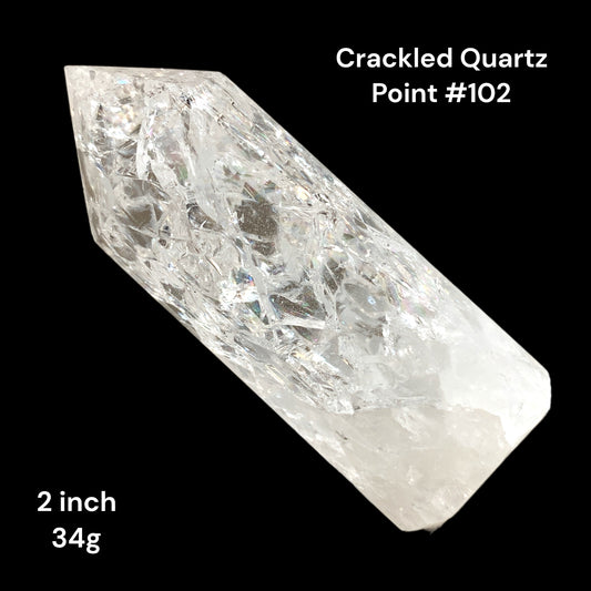 Crackled Clear Quartz -2 inch - 34g - Polished Points