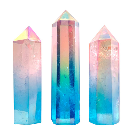 Clear Quartz Aura (Blue and Pink) - 3 to 4 inch - Price per gram - NEW822 - Polished Points