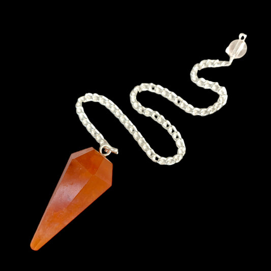 Red Carnelian Pendulum - 35-40mm - 6 Facets - India