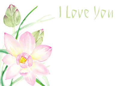 PK/50 - Flora Cards - I Love You - Flowers