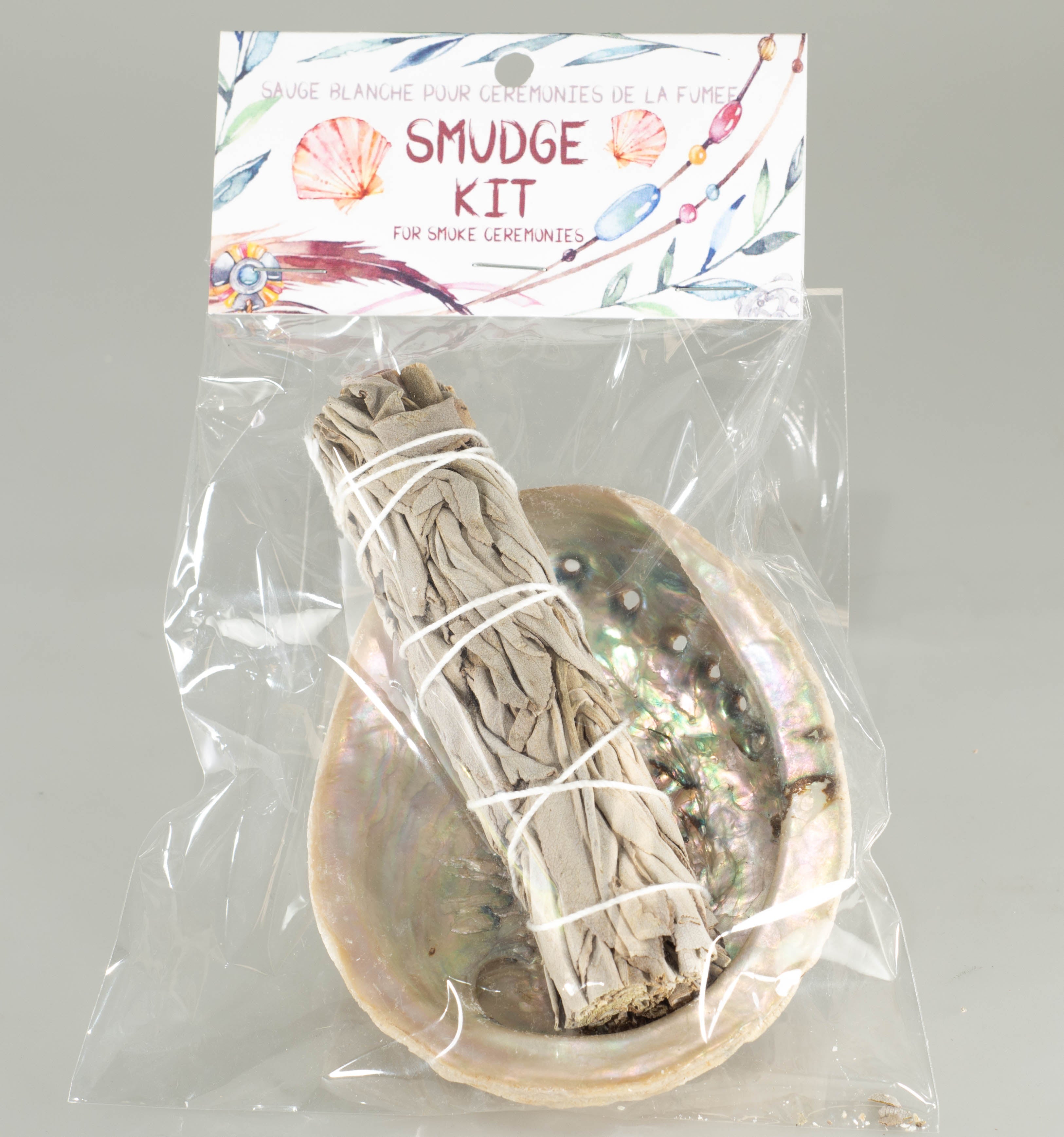 Smudge Kit Smudge Kit - Midae Abalone with White Sage 4 inch stick – Tropitek ...