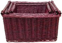 WILLOW  RECT STORAGE BASKET BURGUNDY 21x17 x11-5