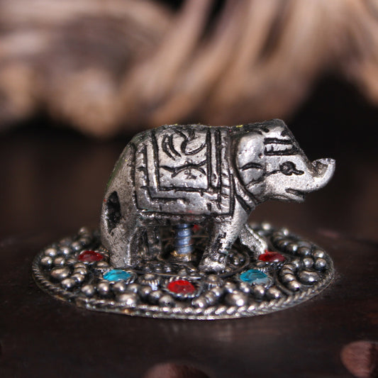 Elephant  Incense Burner with Santos Rose Wood Stand - Diameter 12cm