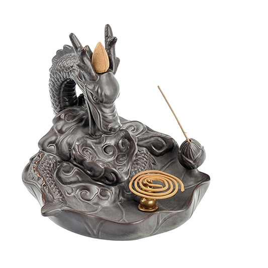 Dragon Smoke Flow Backflow Porcelain Incense Burner