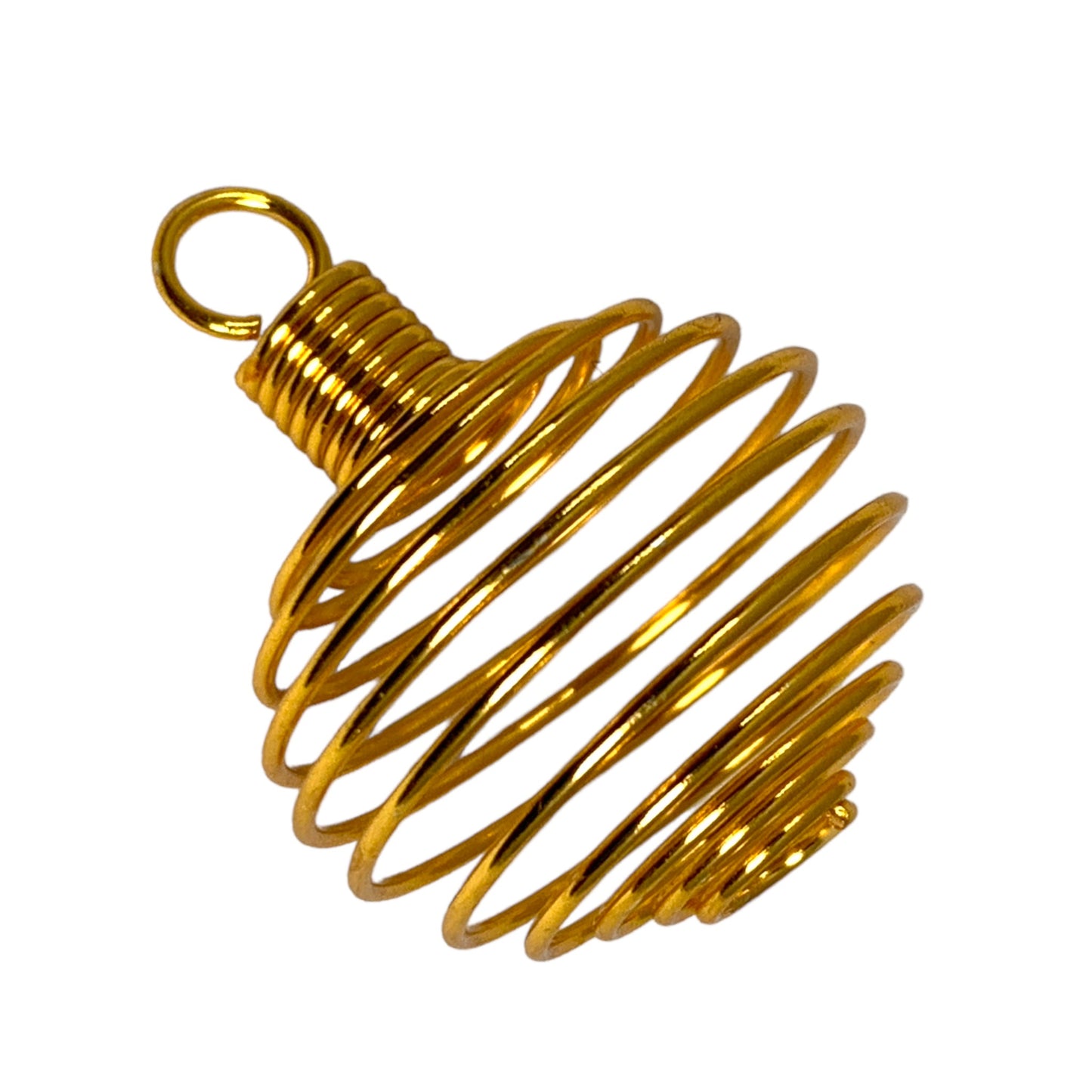 Filigree Cage Brass Gold Round - 20x30mm - India -NEW323