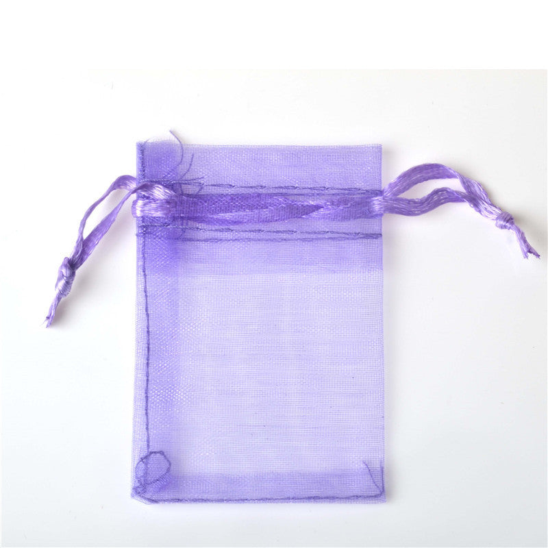 PK/100 Lavender 3.5 x 4.7 inch ORGANZA POUCH BAG - RECTANGLE with Draw String - 9x12cm - NEW1122