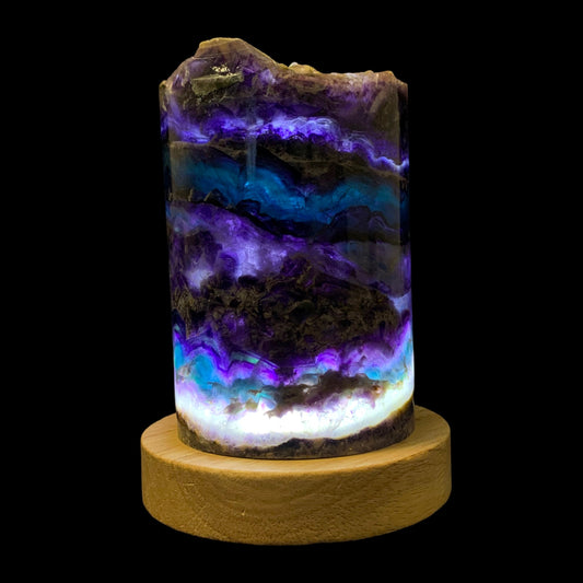 Fluorite Lamp - Purple and Green - Average 600 grams - Includes LED Base - China - NEW822