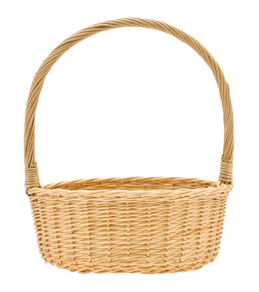 Round Willow Baskets - With Handle - XL - 14 x 6 inches