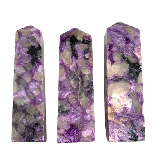 Charoite - 3 to 4.5 inch - Price per gram - NEW622 - Polished Points and Towers