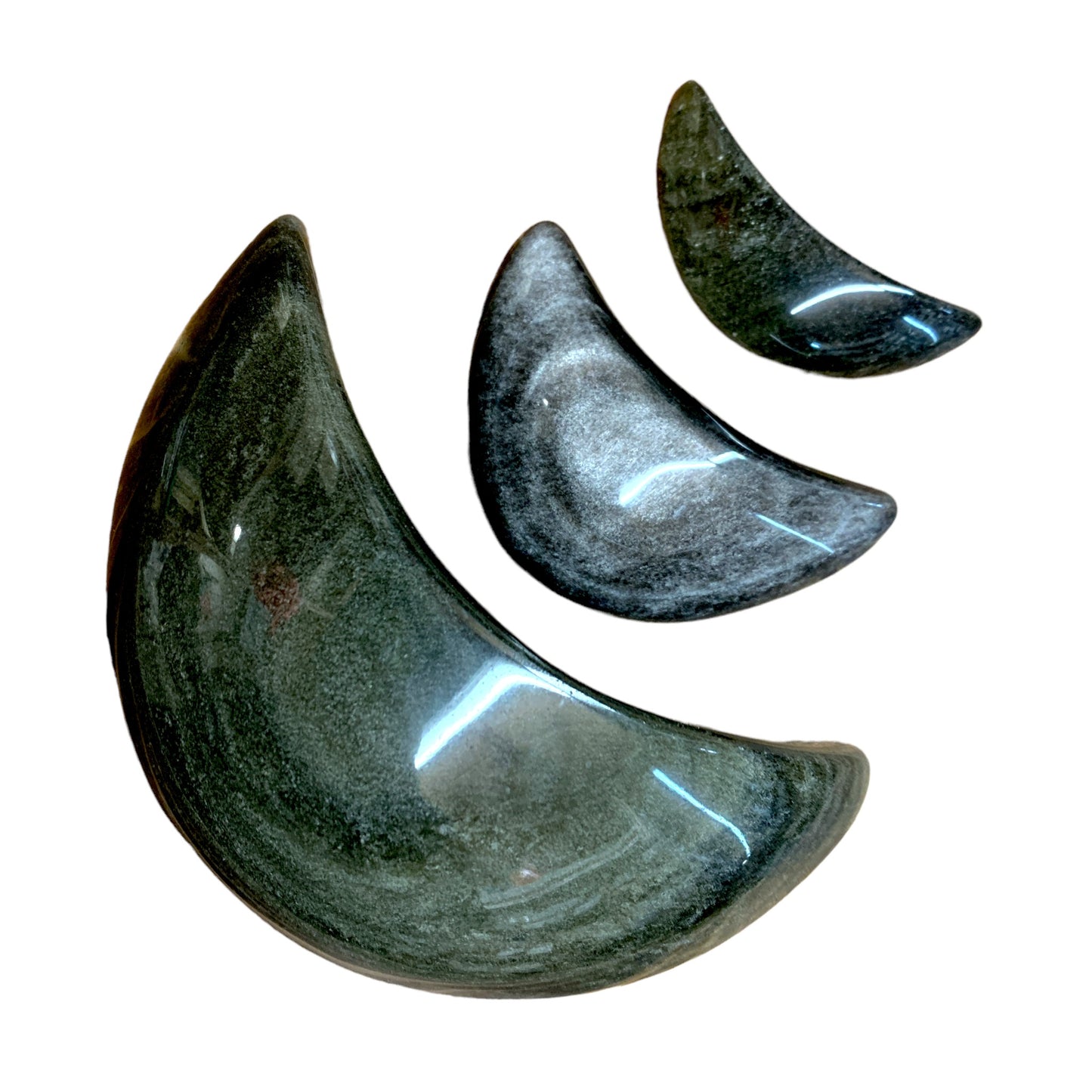 Gold Sheen Obsidian Crescent Moon - 5-10cm - Price per gram - China - NEW1121