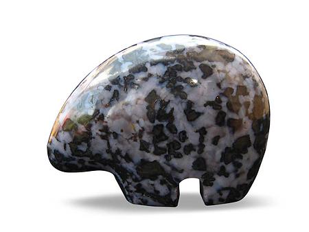 Abstract Bear - Indigo Gabbro - Rare Carving from Madagascar