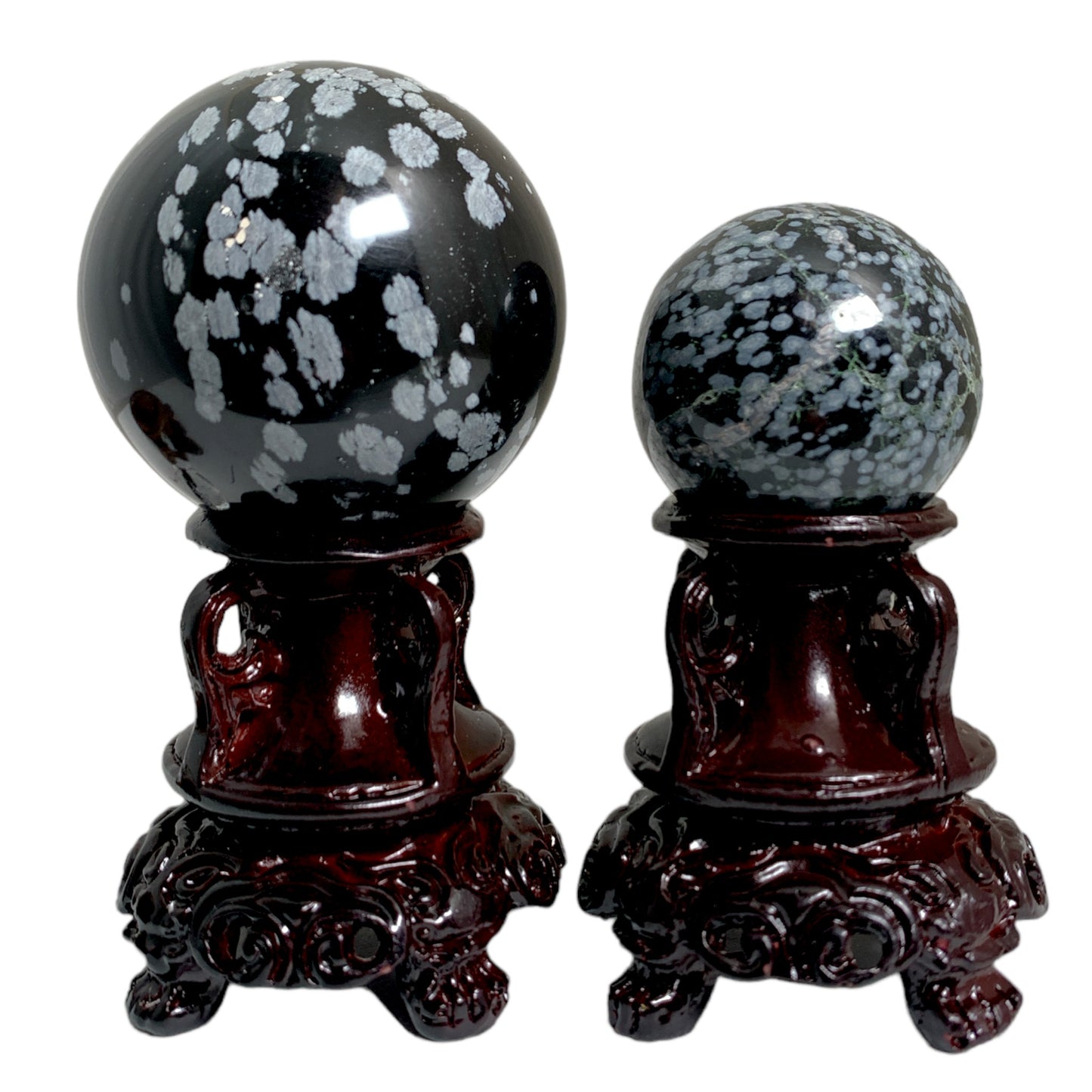 SNOWFLAKE OBSIDIAN - 45-65mm - Sphere - Price per gram per piece (B2B ordering 1 = 1 piece so we charge Ex. 60g = $6.60 each)