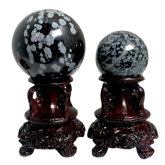 SNOWFLAKE OBSIDIAN - 45-65mm - Sphere - Price per gram per piece (B2B ordering 1 = 1 piece so we charge Ex. 60g = $6.60 each)