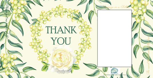 FROMME BOTTLE GREETING CARDS - THANK YOU - GREEN FLORAL - 29.5CM X 14.5CM - GIFT TAG