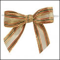 PK/50 MET TWIST BOWS GOLD WITH GOLD, GREEN, RED EDGES
