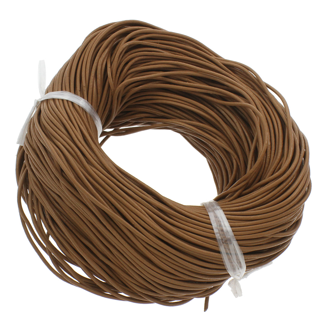 BROWN 11 Leather Lace Round Cord on Card Spool - 2mm x 20 yards - NEW222