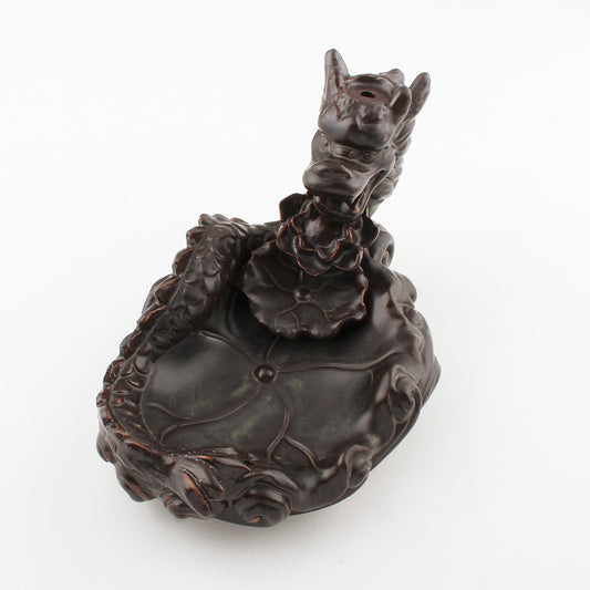 Porcelain Backflow Incense Holder - Lounging Dragon