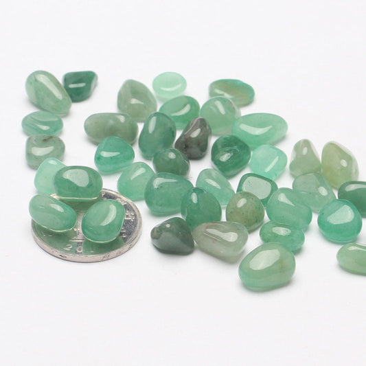 Green Aventurine Tumbled Stones - XSmall 7 - 13 mm - 100 grams - China - NEW922