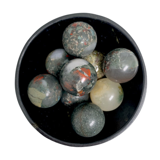 BLOODSTONE - 15-22 mm - Mini Sphere - Price per gram - China - Minimum 250grams - NEW223