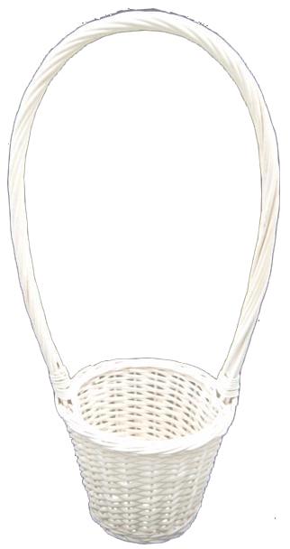 Round Willow Planter Baskets With H/H - White - 5 inches - NEW121