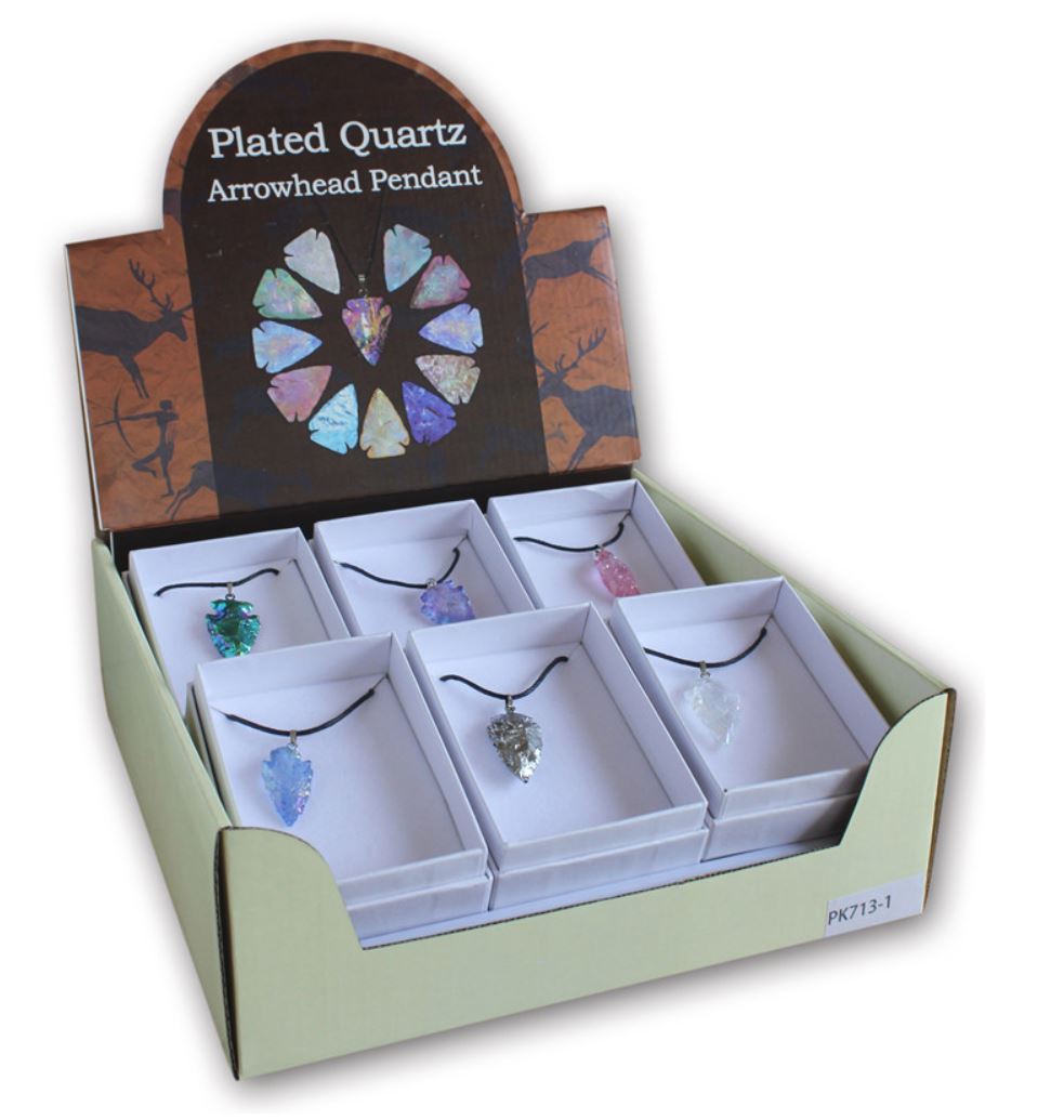 Titanium Arrowhead Crystal Necklaces in Box