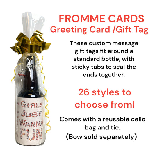 FROMME BOTTLE GREETING CARDS - CONGRATULATIONS - 29.5CM X 14.5CM - GIFT TAG