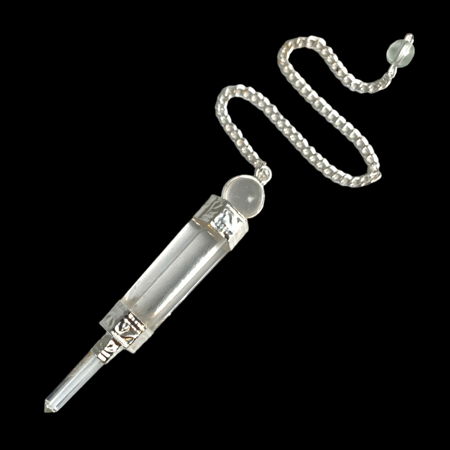Clear Quartz 3pc Small Wand Pendulum with Chain - 40-50mm - 25g - NEW422