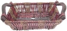 BURGUNDY WILLOW SEAGRASS TRAY 11 x 9-5 x 3-5 + H