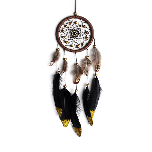 Fashion Dream Catcher Feather with Cotton Thread & Velveteen - Blue - 110x310mm