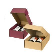 Kraft Textured Rib 2 Bottle Wine Gift Box 7.13 x 3.5 x 13 inch (Order in 10's)