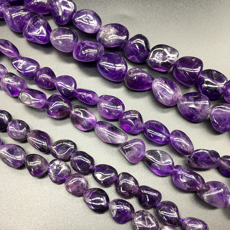 Amethyst Beads 10-12mm Natural Shapes Tumbled Polished - Length 15 Inch Sold By Strand 30 pc - China - NEW1122