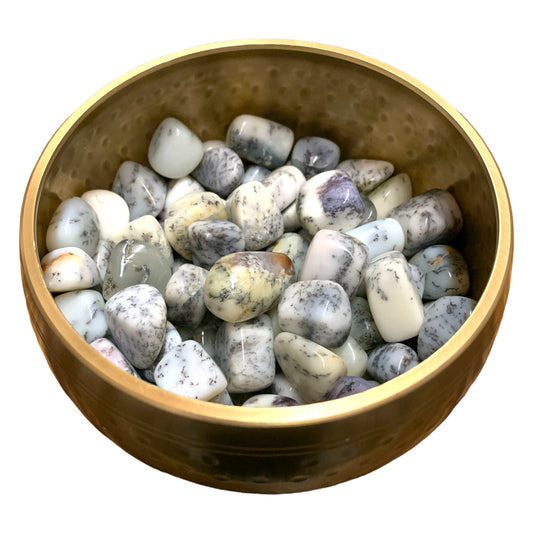 Dendritic Opal Tumbled Stones - Medium 20 - 30 mm - 500 GRAMS 1.1 LB - India - NEW1122