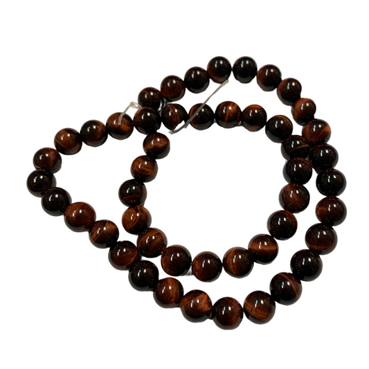 Red Tigers Eye Grade A - 8mm Round Bead Strand - 15 inch - China - NEW822