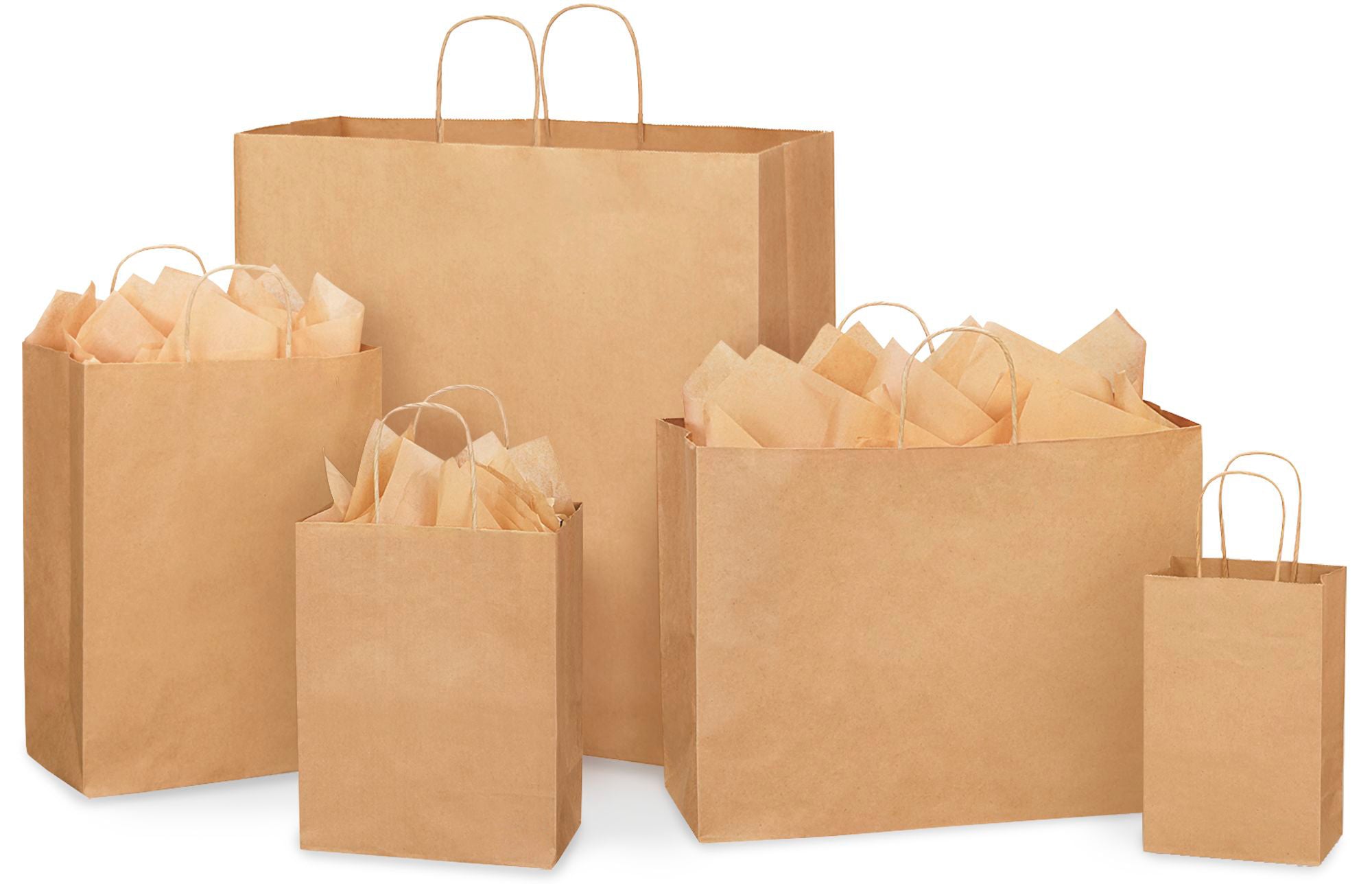 Natural Kraft Fashion Shopping Bags 16 x 6 x 12.5 inch W x D x