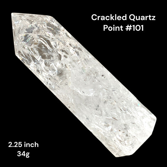 Crackled Clear Quartz - 2.25 inch - 34g - Polished Points