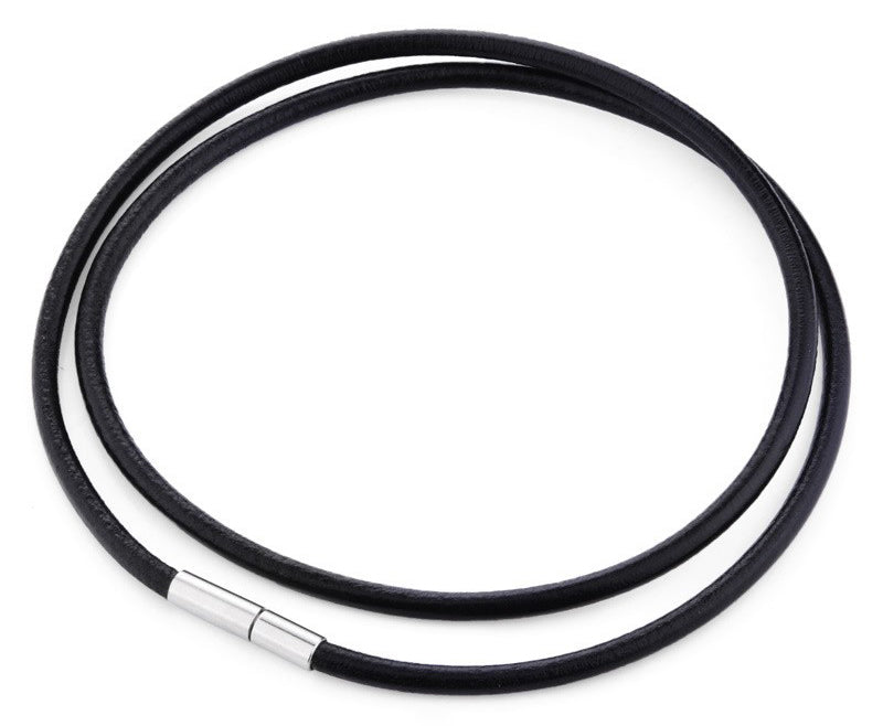 Cowhide Leather Cord Necklace - 18 inch x 2mm - Stainless Steel Bayonet Clasp - NEW222