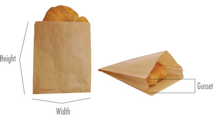 Natural Kraft - Notion Merchandise Gusset Bags - 16 x 3-3/4 x 24 inch W x D x H