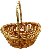 Willow Oval Baskets - High Ends - Honey - Medium 11 x 10 x 4.5 with a 12 inch  Handle