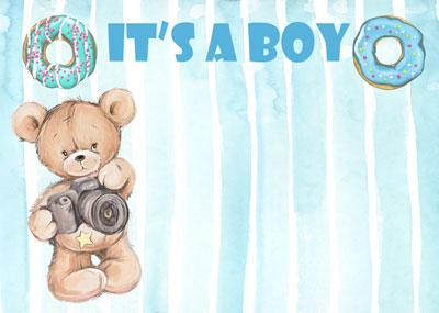 PK/50  - Flora Cards - It's A Boy - Teddy Bear