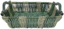 GREEN WILLOW SEAGRASS TRAY 14 x 11-5 x 4 + H